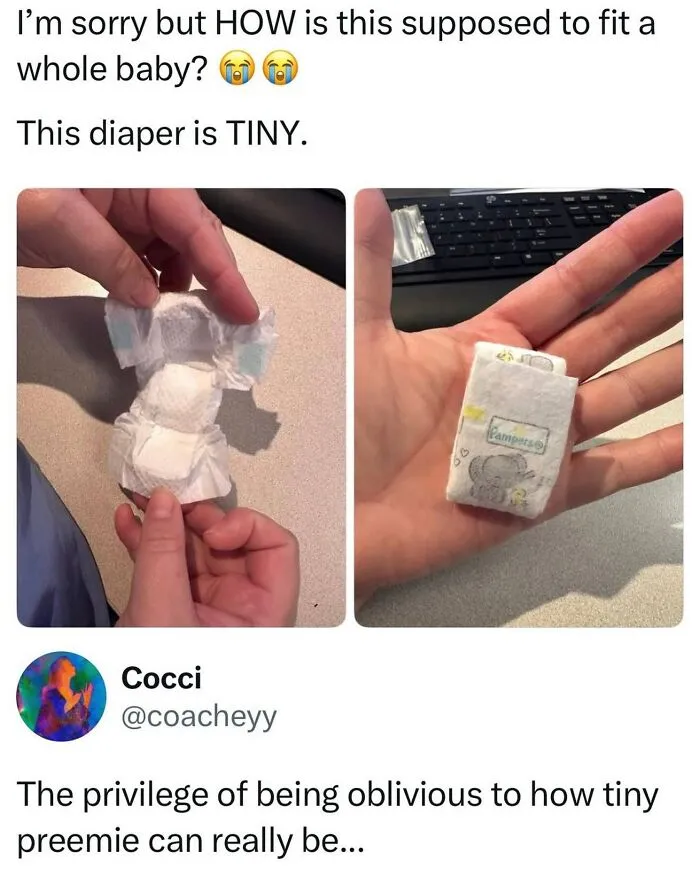 Wild Memes Thehomie tiny preemie diaper shown in hand for size comparison