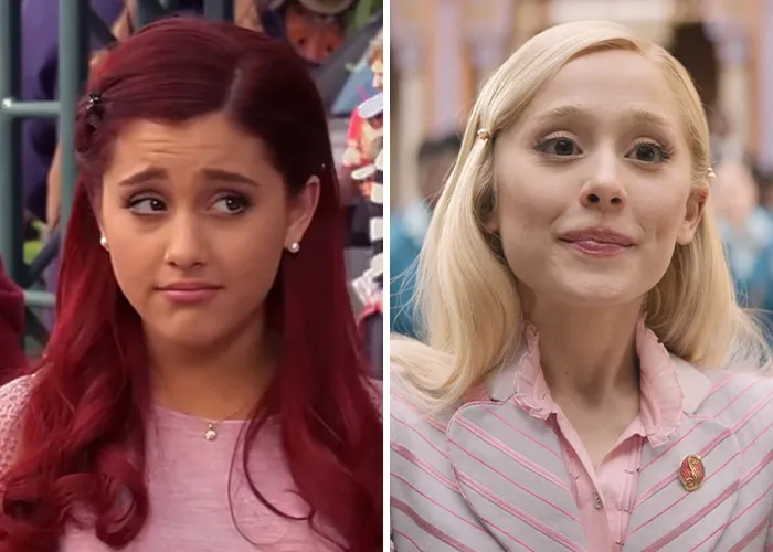 Ariana Grande in Wicked, highlighted in an article about Hollywood's plastic surgery obsession