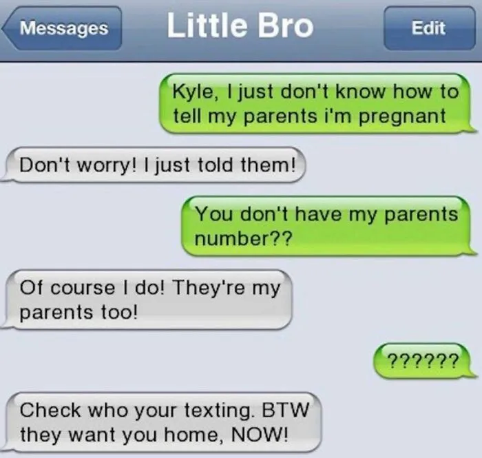 Savage text reply about pregnancy reveals surprising family text mix-up