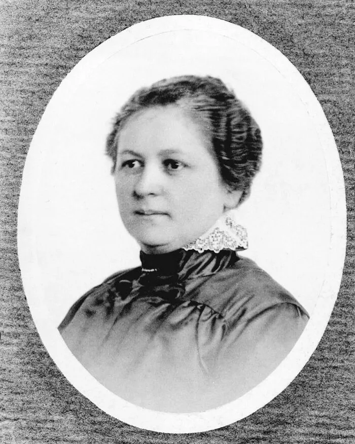 Oval portrait of Susan B. Anthony, an influential woman in history, with a ruffled collar.