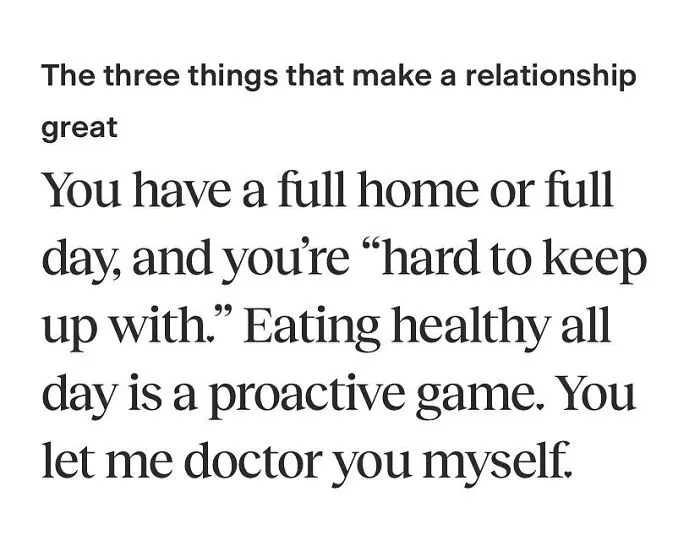 Tinder bio listing three qualities for a great relationship