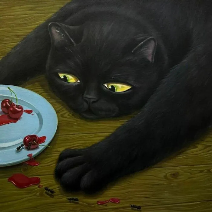 Cherries With Cat