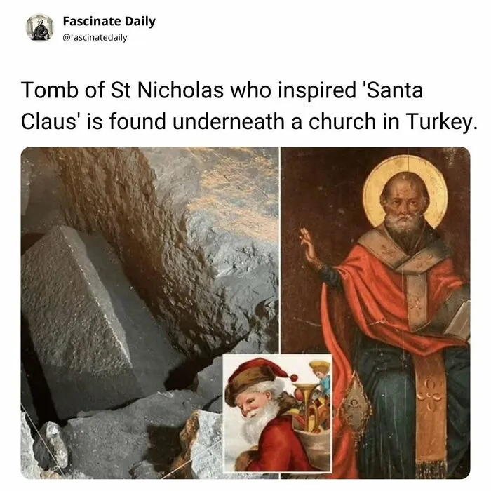 Tomb of St Nicholas, Santa Claus inspiration, discovered under a church in Turkey