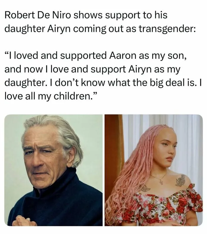 Fascinating stories of Robert De Niro and his transgender daughter Airyn shown in side-by-side portraits