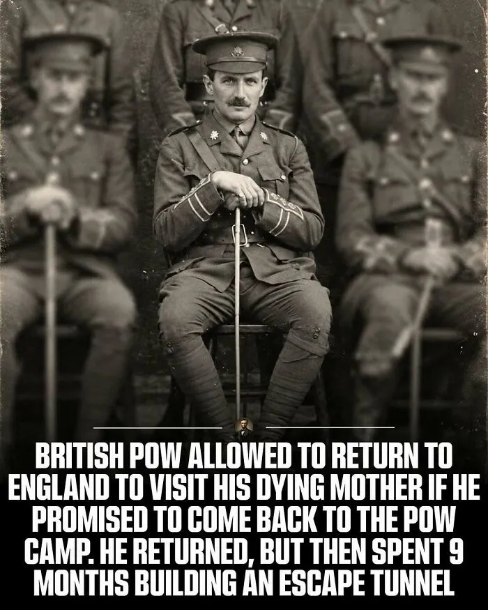 Vintage portrait of a British POW from photos from history.