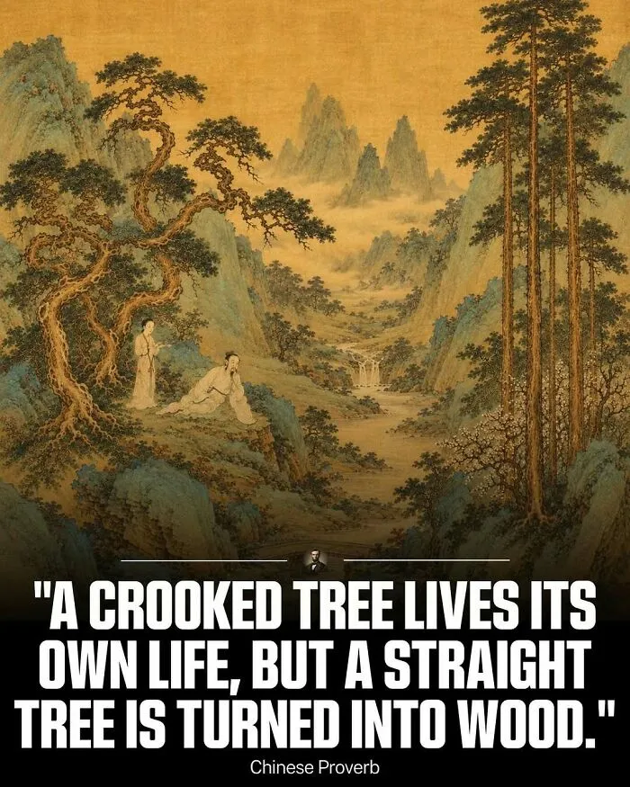 Traditional Chinese painting depicting a proverb, a piece of art from history
