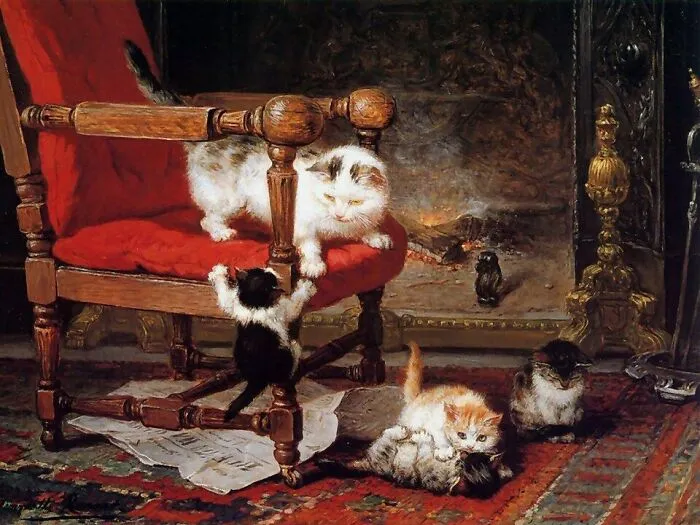 40 Vintage Paintings By This Artist That Prove Cats Have Always Had A Talent For Getting Into Trouble