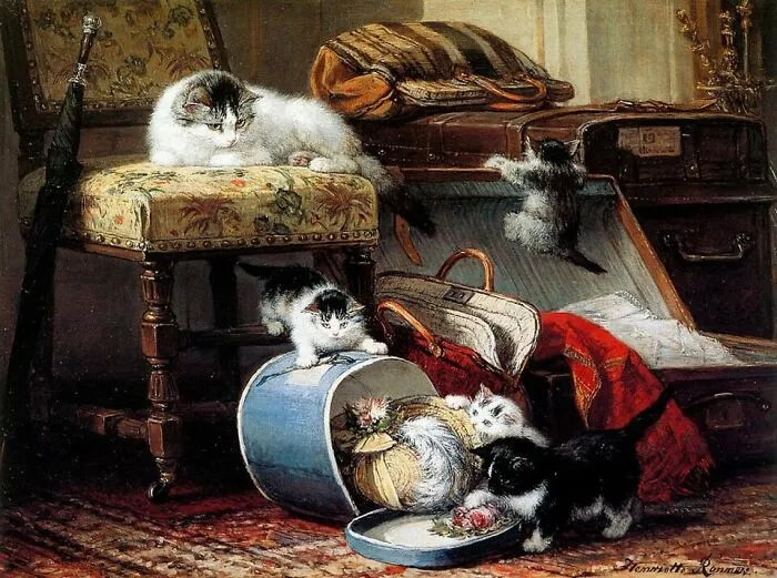 40 Vintage Paintings By This Artist That Prove Cats Have Always Had A Talent For Getting Into Trouble