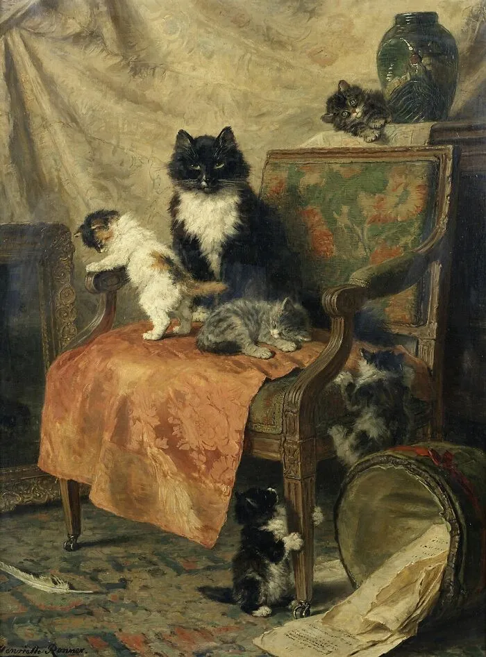 40 Vintage Paintings By This Artist That Prove Cats Have Always Had A Talent For Getting Into Trouble