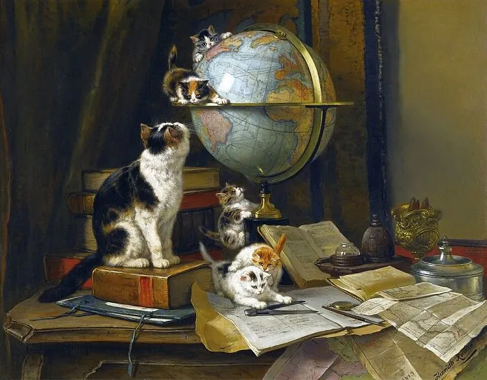 40 Vintage Paintings By This Artist That Prove Cats Have Always Had A Talent For Getting Into Trouble