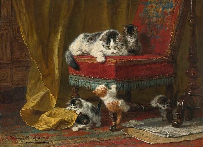 40 Vintage Paintings By This Artist That Prove Cats Have Always Had A Talent For Getting Into Trouble