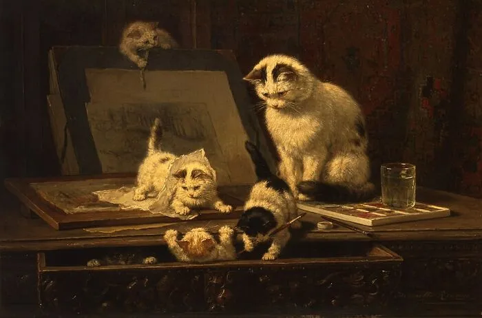 40 Vintage Paintings By This Artist That Prove Cats Have Always Had A Talent For Getting Into Trouble