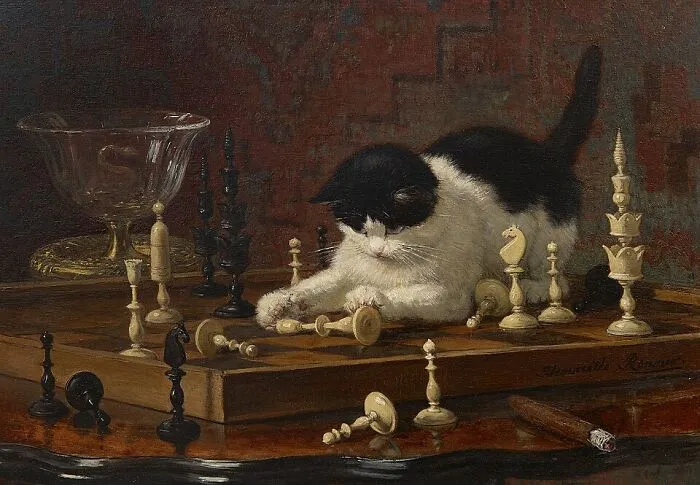 40 Vintage Paintings By This Artist That Prove Cats Have Always Had A Talent For Getting Into Trouble