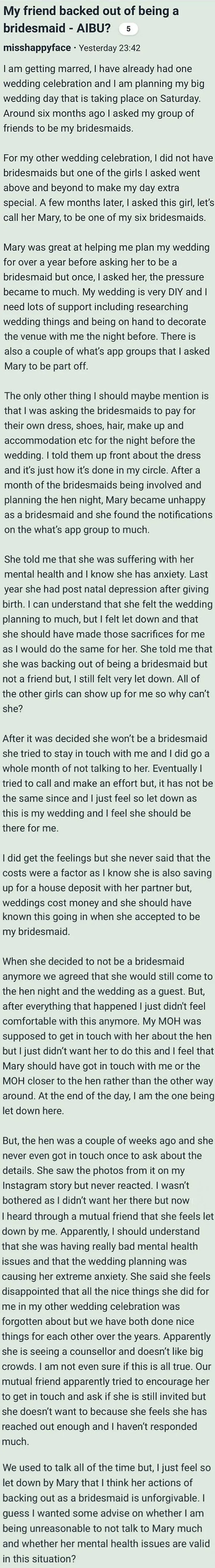 Why Can’t She Just Do What I Want - Bride Shocked, Shocked I Tell You That Everyone Thinks She Is Unreasonable