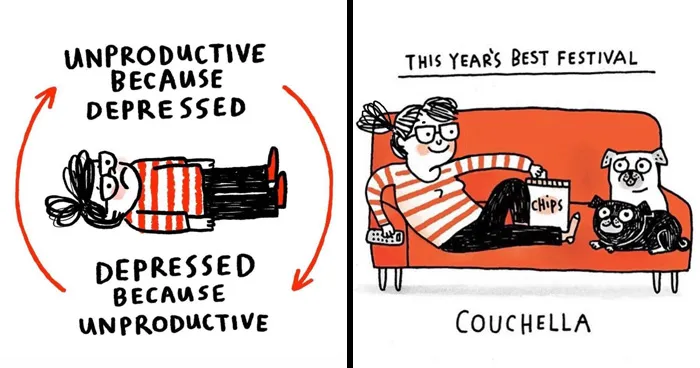 23 Illustrations By This Artist That Show What It Feels Like To Be Trapped In An Amusement Park Of Anxiety