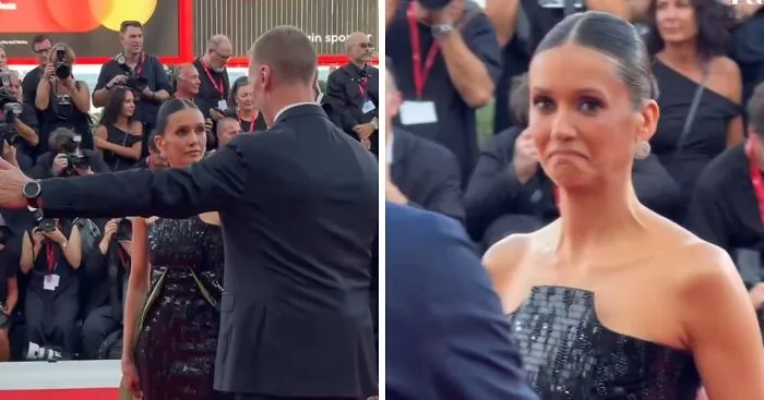 Nina Dobrev Has Horrible Moment After Security Guard Forces Her Out Of The Venice Film Festival Red Carpet