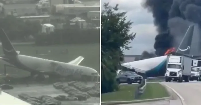 Terrifying Video Shows Amazon Boeing 767 Barreling Off Miami Airport Runway And Bursting Into Flames