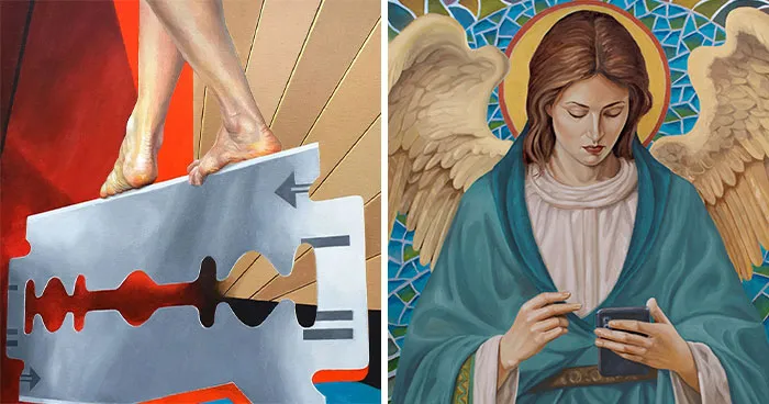 28 Paintings By Michel Devanakis That Play Tricks On The Eye With Extreme Perspective