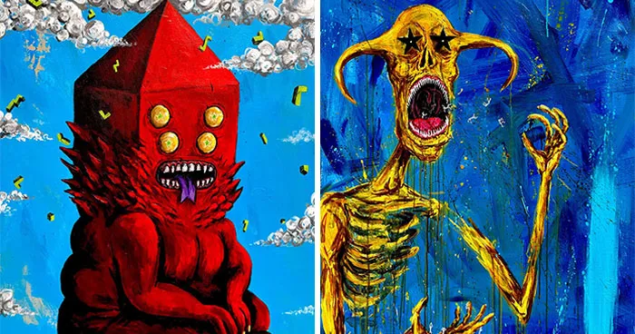 30 Haunting Art Pieces By Kaleb Corbin Where Grotesque Creatures Lurk In Familiar Places
