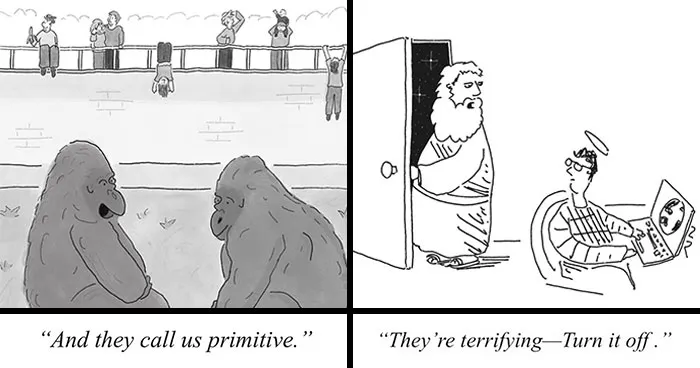 45 Absurd Single-Panel Cartoons By This Artist That Find Humor In The Most Ridiculous Places