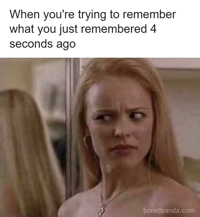 Regina George looking confused, representing funny ADHD memes about forgetting things from seconds ago