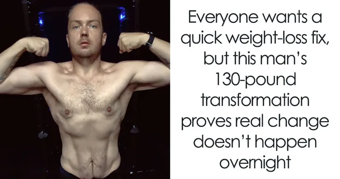 Guy Shares His Insane Transformation After Losing 130LBS In 8 Months From Diet, Walking, And Lifting