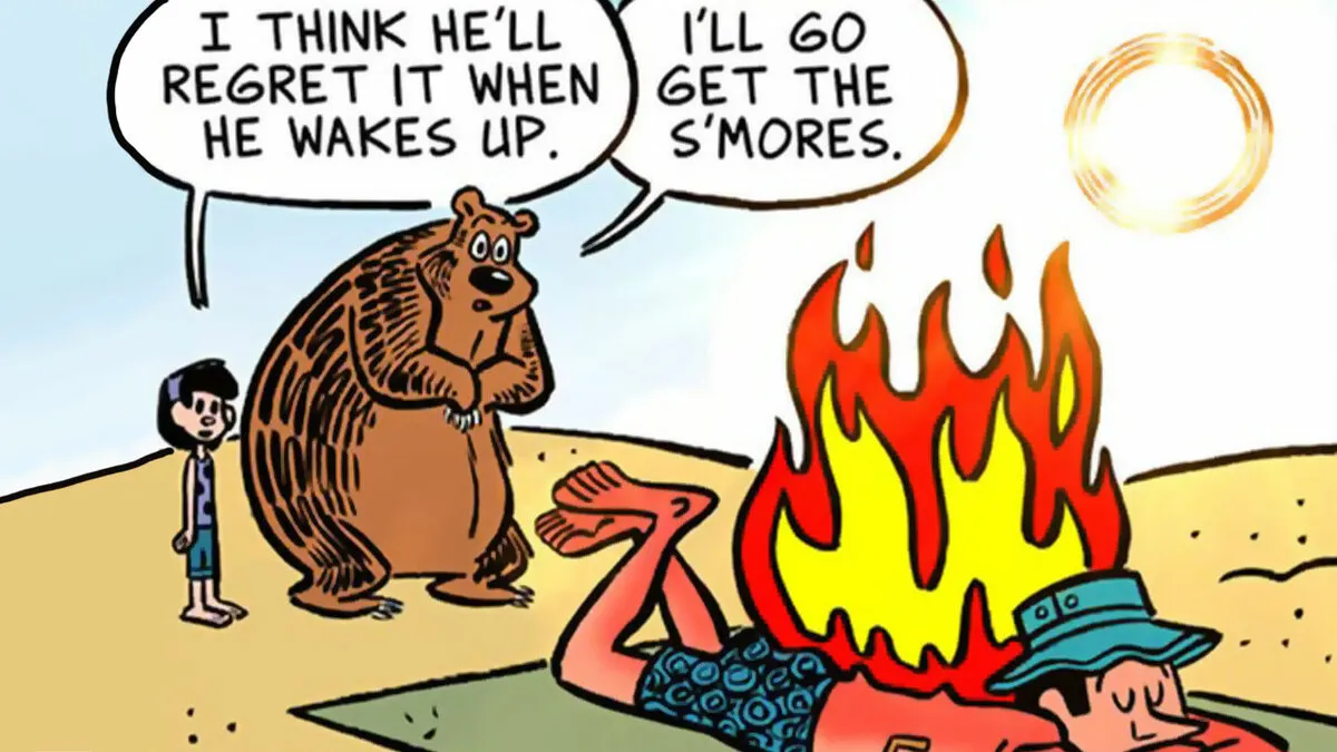 This Cartoonist Imagines A Family Living With A Lovable Bear Who Is Afraid Of Almost Everything (40 Comics)