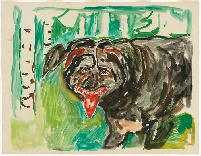 Angry Dog By Edvard Munch, 1938–1943, Munch, Oslo, Norway