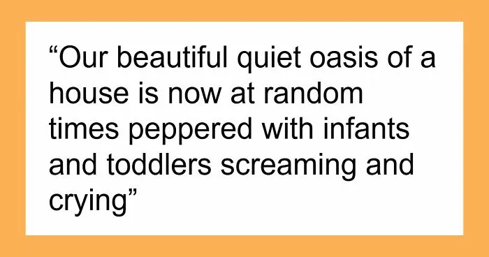 Couple Struggles As Their Childfree Life Turns Into Listening To Screaming Infants And Toddlers Every Day