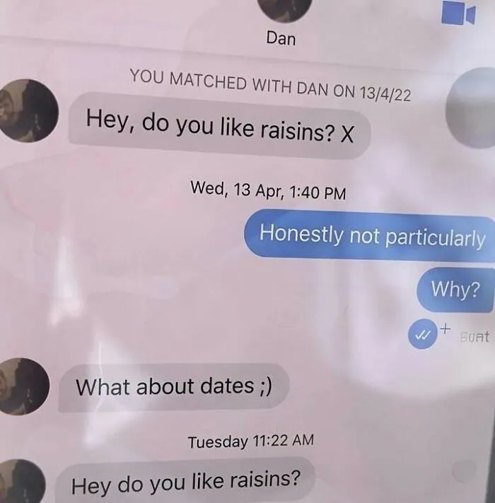 A chat screen highlighting edgy and hilarious memes about terrible dating pickup lines