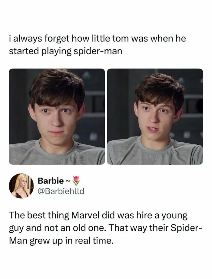 Young Tom Holland as Spider-Man reflects Marvel hiring a young actor for real-time growth