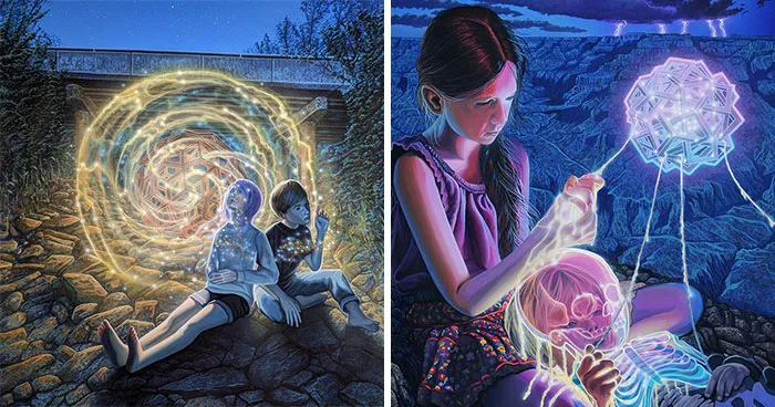 43 Surreal Paintings Where Glowing Skeletons And Strange Worlds Feel Almost Real
