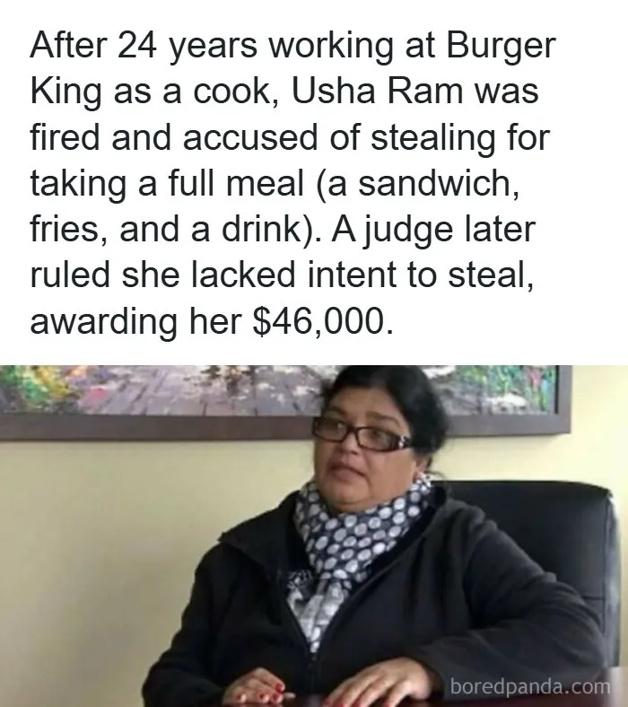 Usha Ram, who won 46,000 dollars after a court ruling, featured in creepy facts and news stories