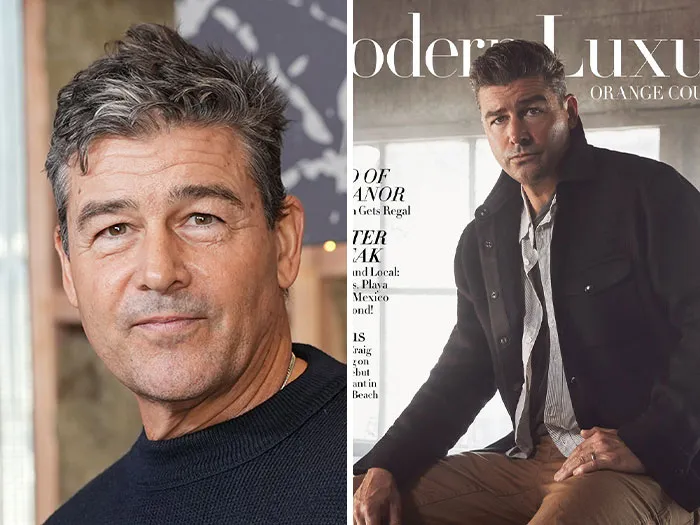 Side-by-side photos of actor Kyle Chandler, featured as a fan-favorite Hollywood Hunk.
