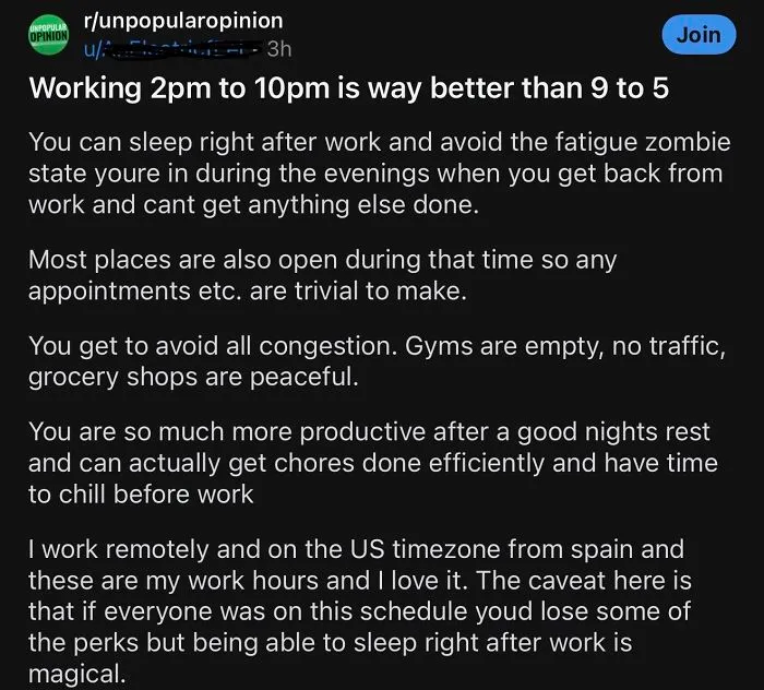 Opinion on working hours and productivity in financial dystopia