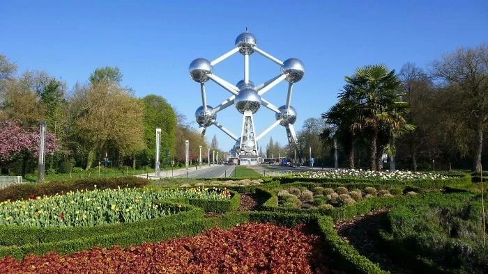 The Atomium structure in Brussels showcases a bizarre shape in modern architecture.