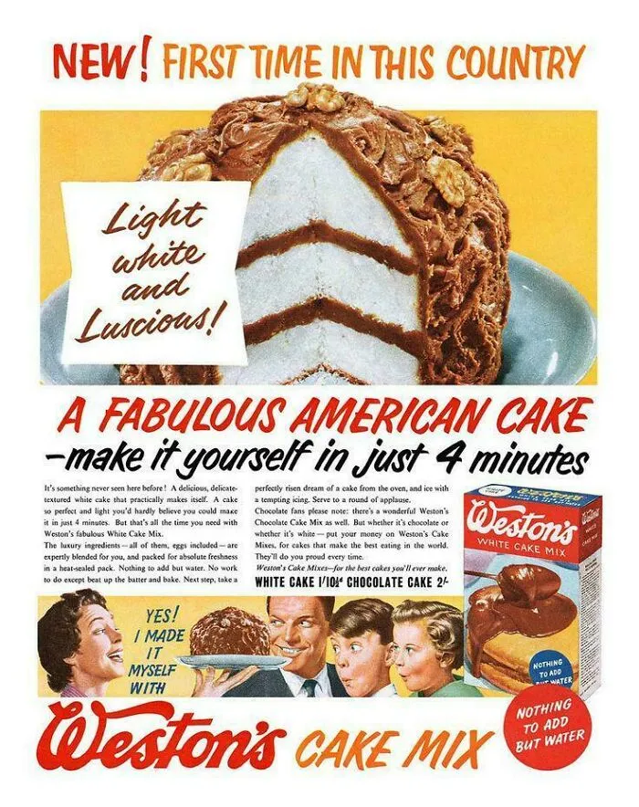 New First Time In This Country! A Fabulous American Cake- Make It Yourself In Just 4 Minutes. 1955 😋