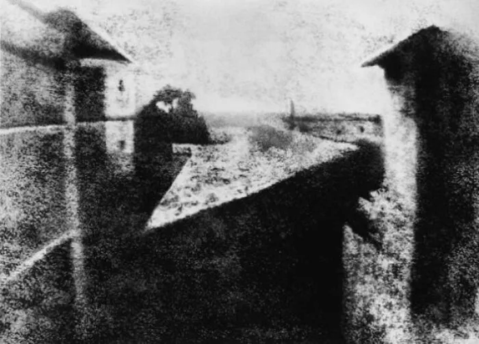 An early 1820s photograph of a view from a window among historical treasures from 200 years ago.