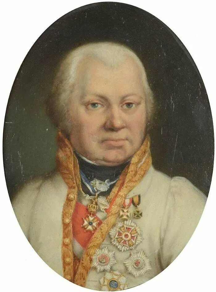 Oval portrait miniature of an decorated military officer from historical treasures of the past.