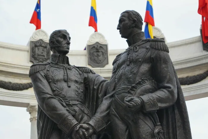 A bronze statue monument of two military leaders, part of historical treasures from the 1800s.
