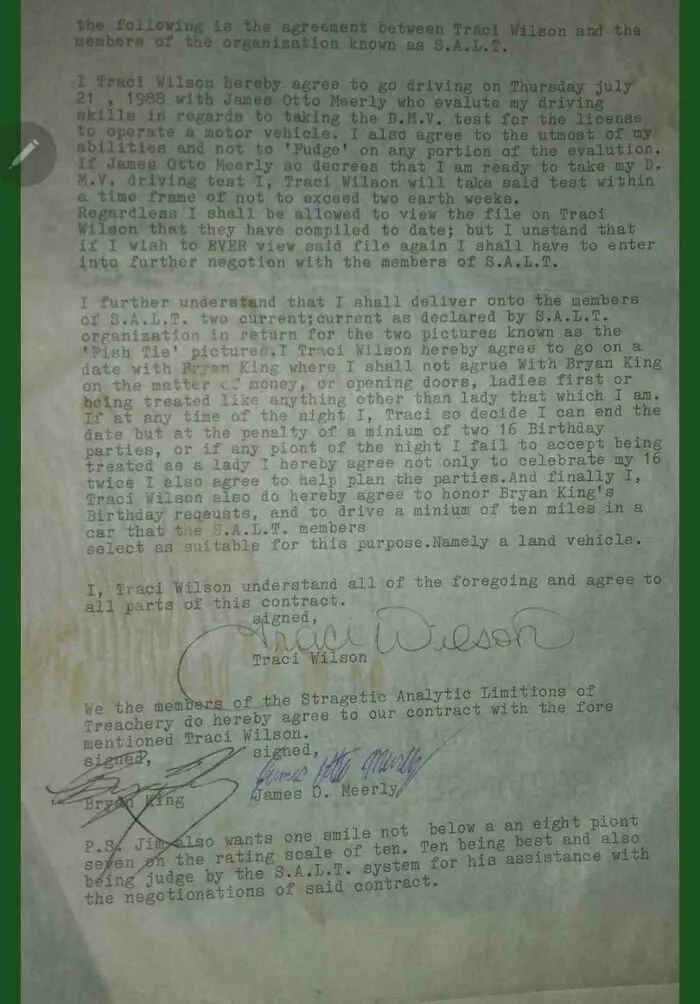 Old typed contract agreement document representing one of the creepy mysteries from around the web