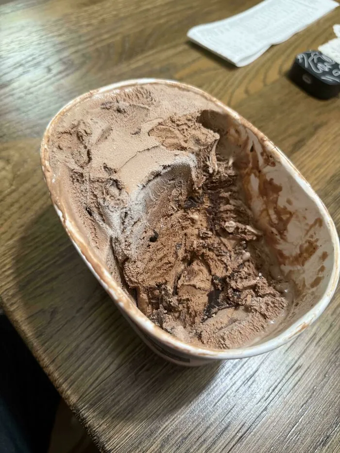 A tub of chocolate ice cream from bizarre roommate stories