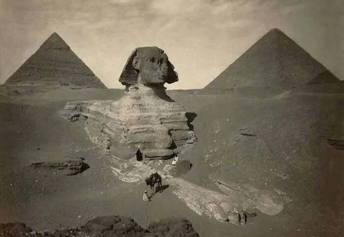 The Partially Excavated Sphinx. Late 1800's