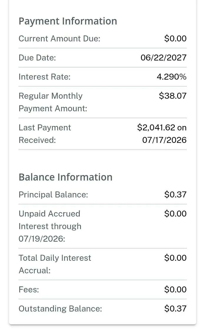 A billing statement showing an outstanding balance of 37 cents, reflecting modern life in America.