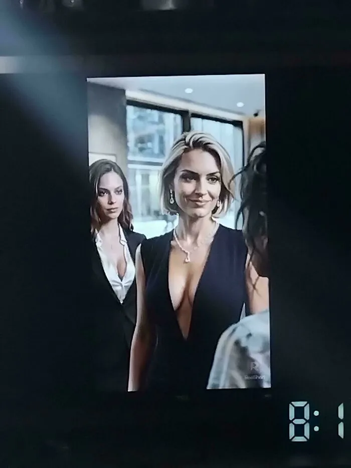Women from a television show, depicting media consumed in modern life in America.