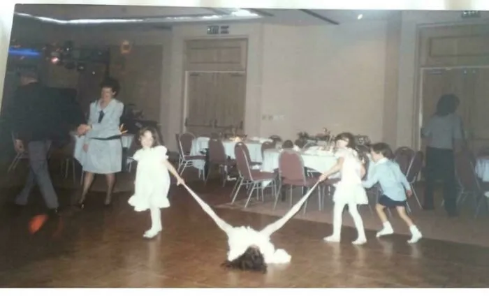 My Sister And I Were The Flower Girls. We Celebrated By Dragging My Sister Around On The Dance Floor By Her Pantyhose…