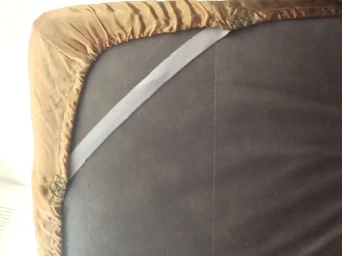 Sheets Kept Coming Off The Bed, So I Sewed Some Underwear Elastic To The Corners
