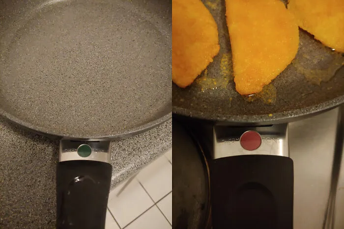 Clever ideas like a frying pan handle indicator that changes color when hot