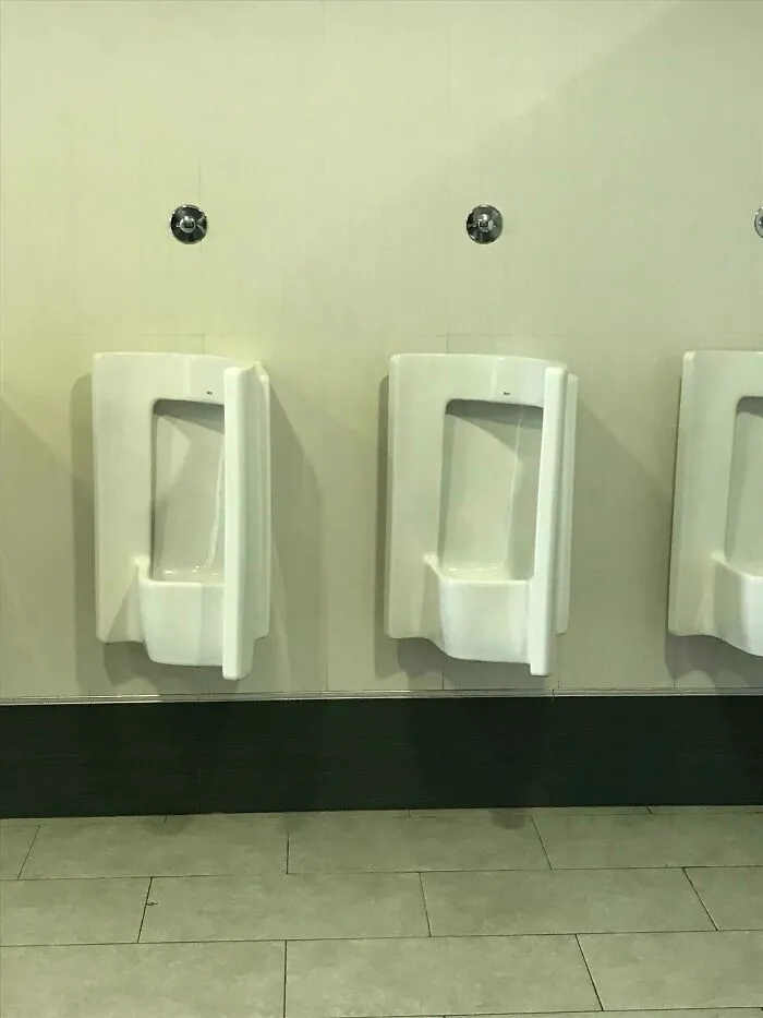 Clever ideas public restroom urinals designed with a unique angular shape