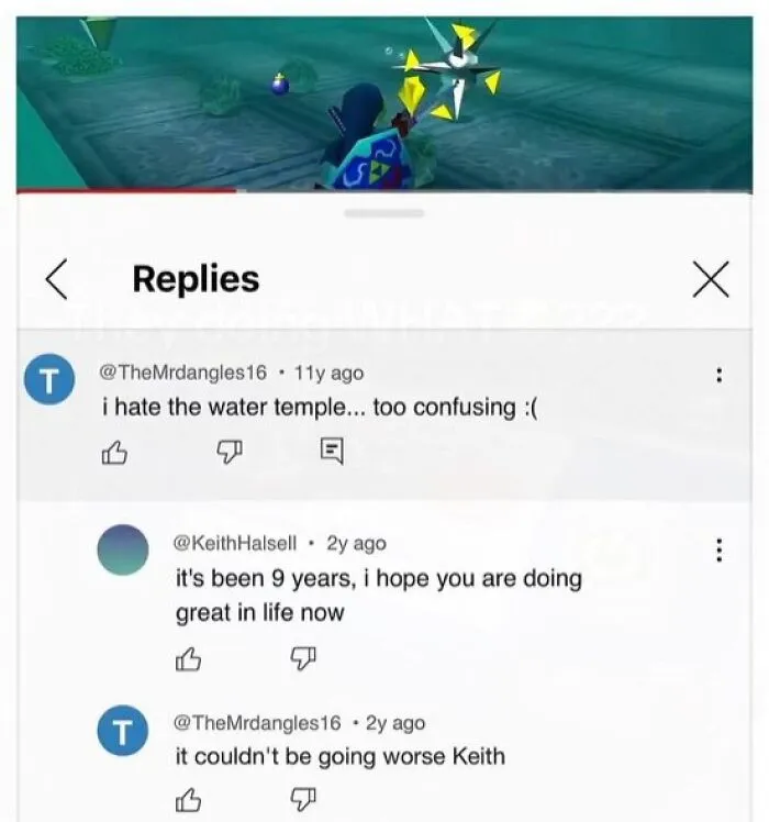 YouTube comment thread with a funny life update illustrating times the comments were funnier.
